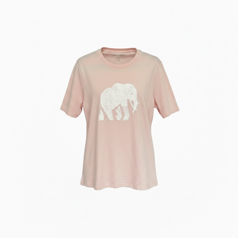 New Graphic Tee – Blush Elephant – Size L