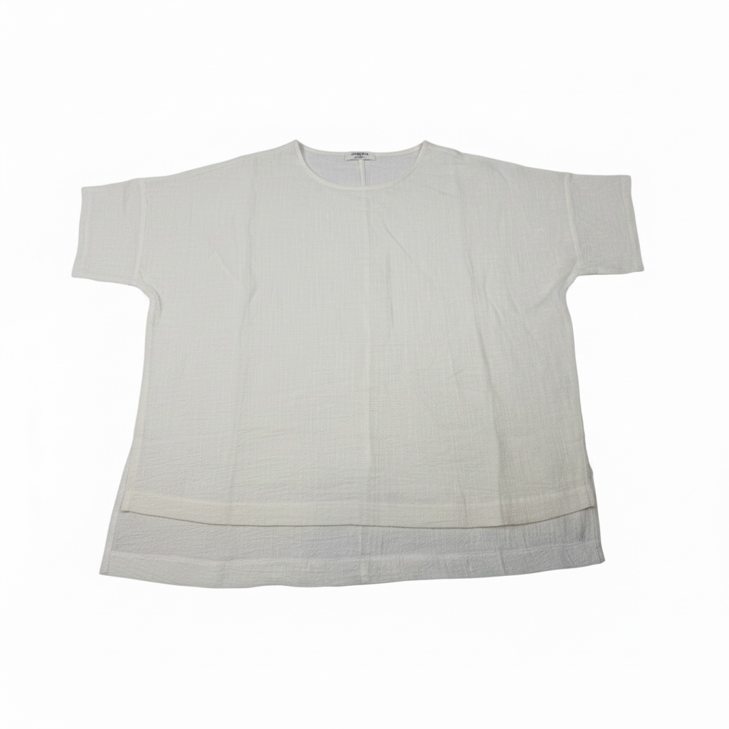 New Textured Cotton Top – Cream – Size 1X