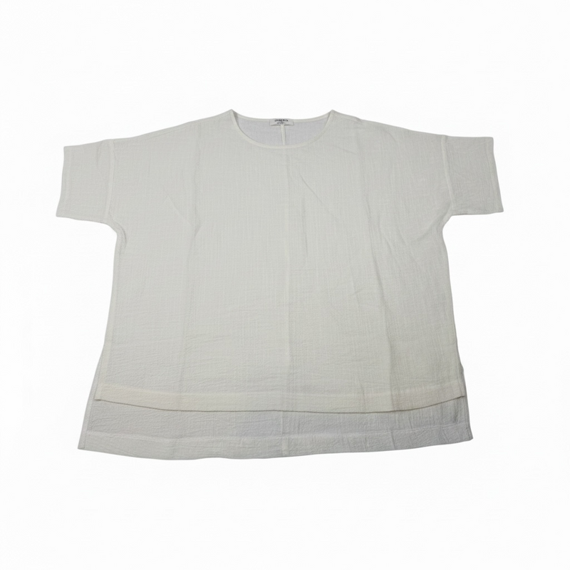 New Textured Cotton Top – Cream – Size 1X