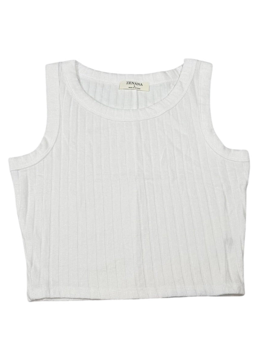 New With Tags Ribbed Crop Tank - White- Size S
