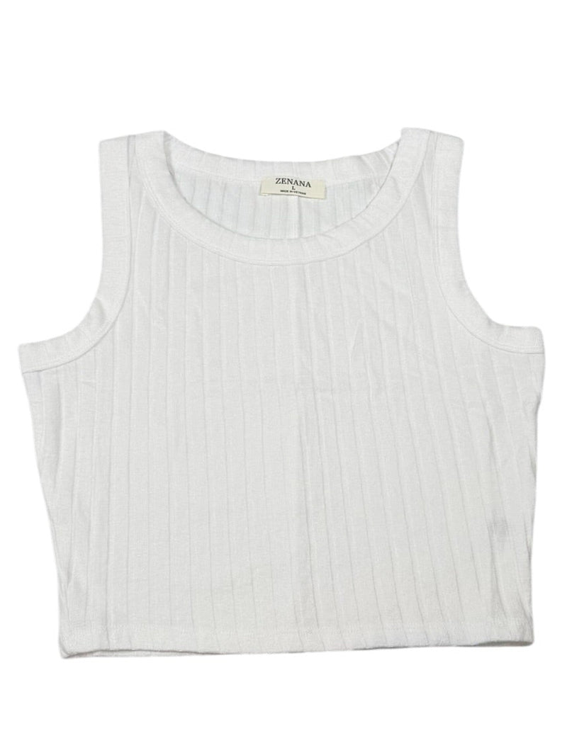 New With Tags Ribbed Crop Tank - White- Size L