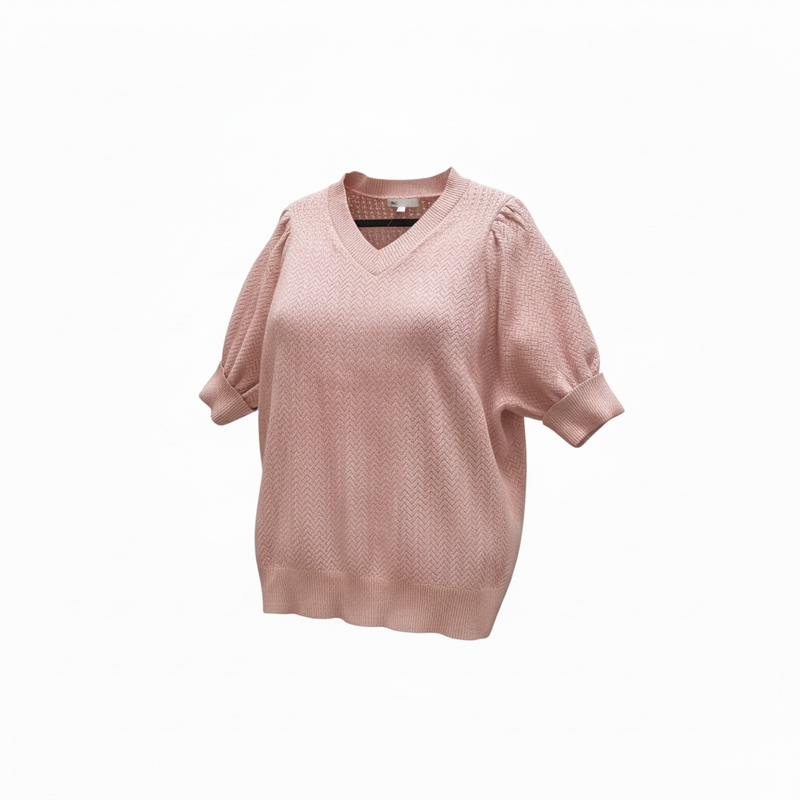 New Textured Knit Top – Blush – Size XL
