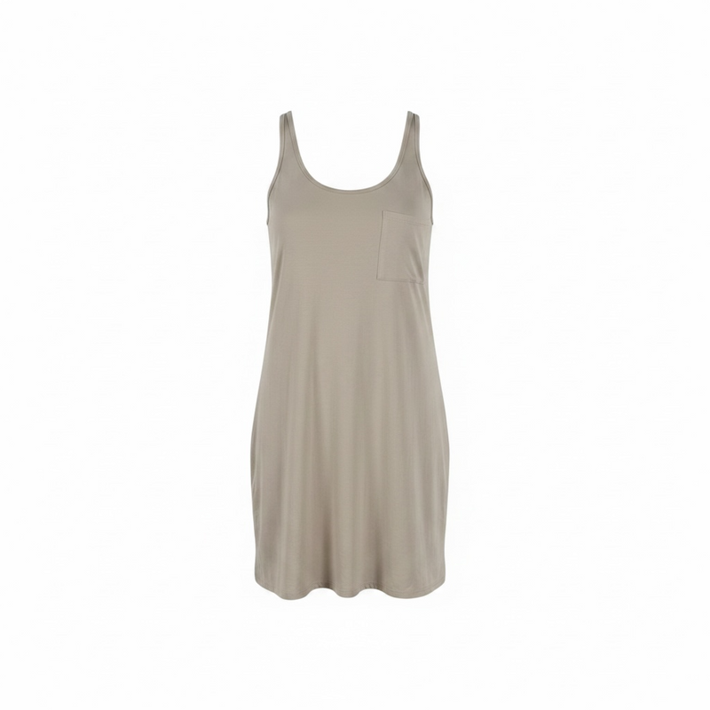New Pocket Tank Dress – Taupe – Size S