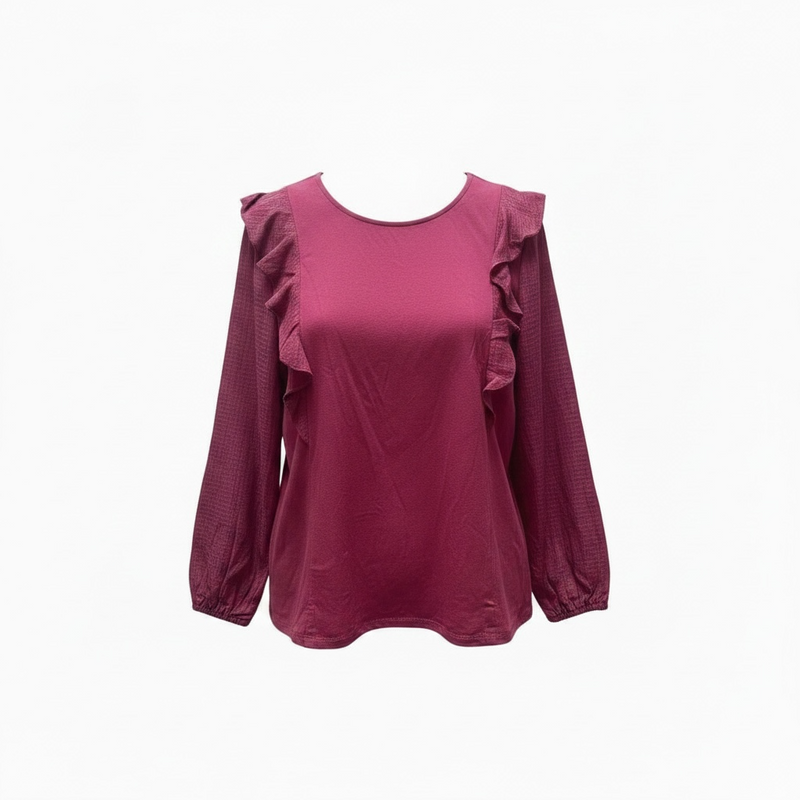 New With Tags Ruffle Blouse - Berry - Size XL