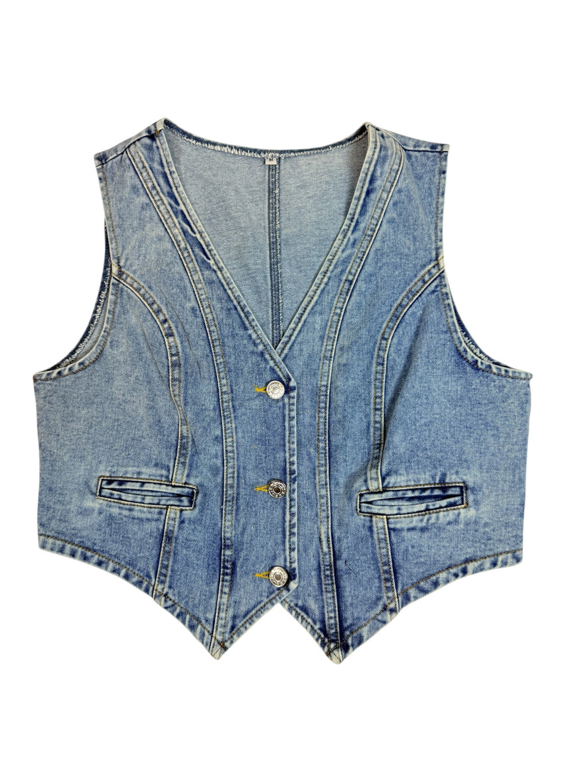 New With Tags Denim Vest - Light Wash - Size M