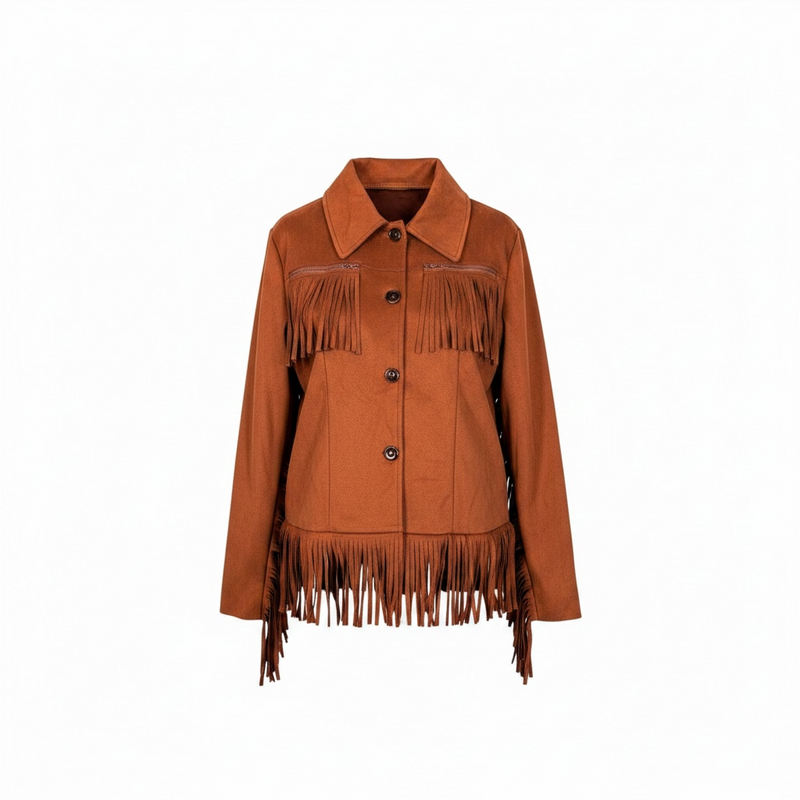 New With Tags Fringe Jacket - Rust - Size M