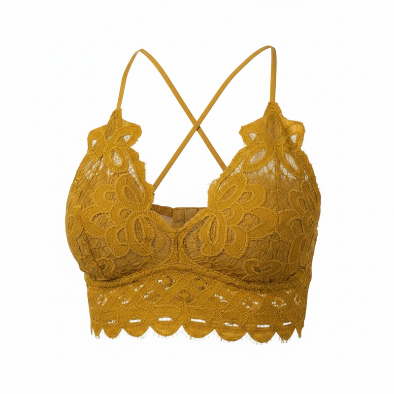New Lace Bralette – Mustard Yellow – Size L