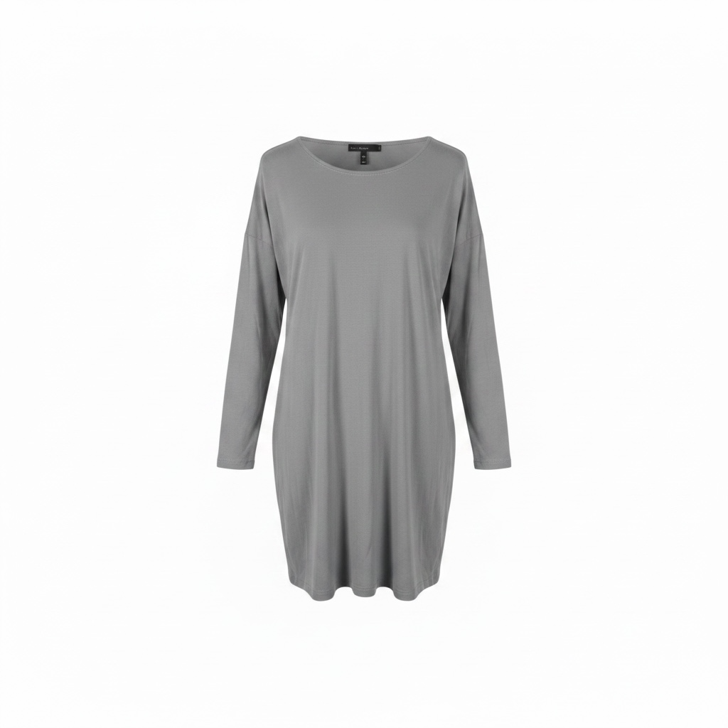 New Long Sleeve Bamboo Dress – Gray – Size S
